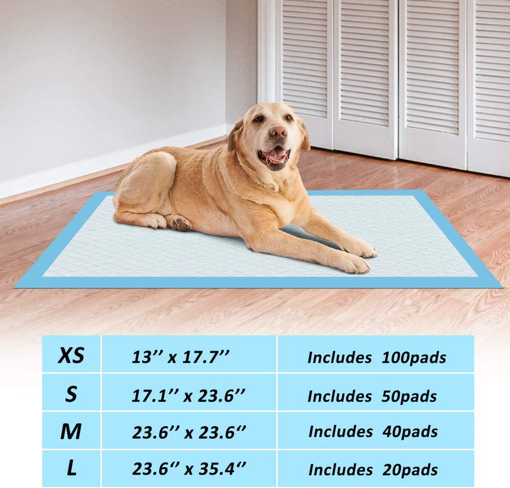 Super-Absorbent Waterproof Dog and Puppy Pet Training Pad, Housebreaking Pet Pad, 40-Count Medium-Size, 23.6"X23.6"