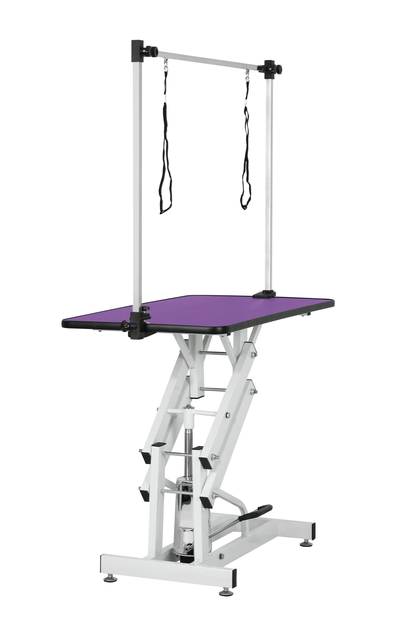 42.5inch hydraulic pet grooming table with "h" arm purple