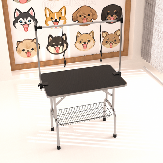 Professional Dog Pet Grooming Table Large Adjustable Heavy Duty Portable w/Arm & Noose & Mesh Tray